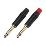 Professional Audio Cable Connectors 6.35mm Jack Plug ZL601 With Gold Front Rod for sale