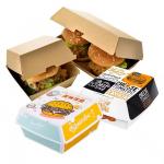 Custom Printed Biodegradable Burger Box Fast Food Takeaway Packaging with Free Sample