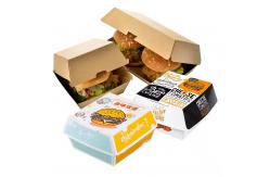 China Custom Printed Biodegradable Burger Box Fast Food Takeaway Packaging with Free Sample supplier
