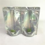 Clear Front Gravure Printing CMYK Color Plastic Holographic Bags for sale