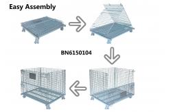 China Durable Collapsible Wire Container Industrial Wire Storage Bins 47”X40”X35” supplier
