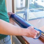 Blue Window Shield Adhesive Film Window Masking Film With 45 Day UV Protection for sale