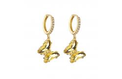 China Cubic 18k gold plated hoop earrings supplier