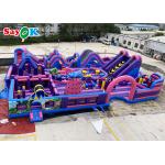 Amusement Park Inflatable Bounce With Slide Digital  Printing