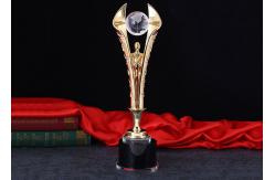 China Crystal Globe Hollowing Out Custom Trophy Awards Polishing Surface With Gift Box supplier