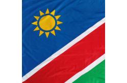 China 3x5' Namibia National Flag Knitted Polyester Rope And Swiss Buckle Customized supplier
