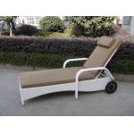 Comfortable All Weather Mobile Rattan Sun Lounger With Wheel for sale