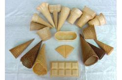 China Delicious Homemade Wafer Cones , Sugar Ice Cream Cone Multi Shape supplier