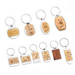 Bamboo Beechwood Wooden Engraved Keychain Sublimation Zinc Alloy Blank Keyring for sale