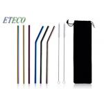 Custom Logo Stainless Steel Cocktail Straws Reusable No Metal Aftertaste for sale