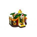Inflatable Combos Outdoor Jungle Chicken Egg Inflatable Bouncer House With Dry Slide Inflatable Castle Combo for sale