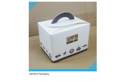 China Beautiful Foldable Cake Packaging Box Silver Art / Kraft Paper With Handle supplier