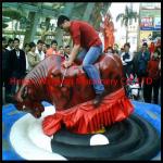 Giant Mechanical Rodeo Bull With Inflatable Mattress Interactive Game In Amusement Park for sale