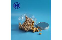China Bpa Free 1000ml Short Grip PET Square Plastic Jar With Aluminum Lid supplier