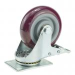 Industrial Heavy Duty Tread Silent Dual Swivel Locking Caster Wheels with Ball Bearing for sale