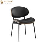 Restaurant Modern Fabric Upholstered Dining Chairs H54.5cm Luxury Metal Legs for sale