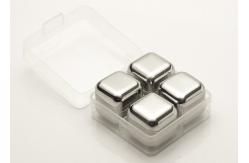 China Ice Cube Silver Mirror Polishing Metal Wine Cooler 27MM supplier