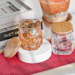 Custom Luxury Design Metal Lace Decal Decoration Candle Holder Rose Gold Scented Candle Jar Glass for sale
