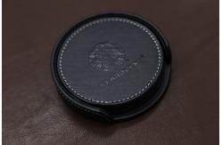 China Circular Fancy Stationery Items PU Leather Coasters For Home / Office / Cafe supplier