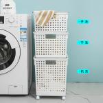 H30cm Plastic Laundry Hamper With Wheels For Living Room Hotel