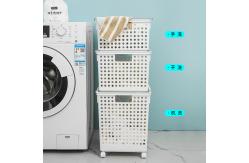 China H30cm Plastic Laundry Hamper With Wheels For Living Room Hotel supplier