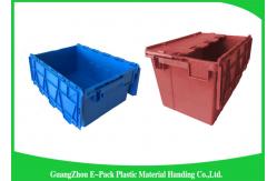 China Warehouse Nestable Plastic Tote Boxes / stackable bins with hinged lids supplier