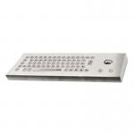 Rugged Industrial Desktop Stainless Steel Metal Keyboard With Optical Trackball Mouse for sale