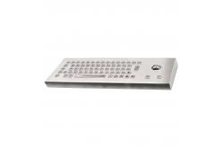 China Rugged Industrial Desktop Stainless Steel Metal Keyboard With Optical Trackball Mouse supplier
