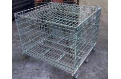China Galvanized Warehouse Storage Shelves Welded Steel Lockable Wire Mesh Pallet Cage supplier