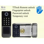 Qleung S812-4 Digital Waterproof Fingerprint Password Card TTlock App Remote Unlock Smart Home Door Lock for sale