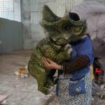 Lightweight Soft Realistic Hand Puppet , Triceratops Hand Puppet for sale