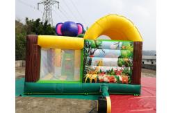 China Safari Park Inflatable Bouncy Castles Digital Printing Combi Slide Bouncer supplier