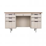 Wooden Desktop Steel Computer Table 1.2 MM Thick Metal Frame Desk for sale