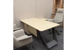 China Modern 2.4M Office Desk Wooden Executive L-Shape Desk With Pedestal supplier