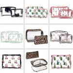 2pcs Women Portable Toiletry Bag With Zipper Closure