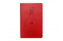 China Rectangle Custom Journal Printing And Binding PU Leather Cover Red Embossed Logo supplier