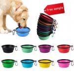 Pet Bowls Collapsible TPE Foldable Silicone Dog Food Feeding Bowl Travel Rounded Item Type for sale