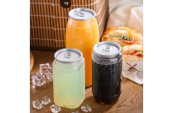 China 28g Transparent PET Plastic Easy Open Can For Soft Drink Juice Soda supplier
