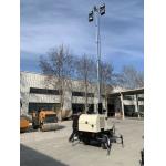 9 M Trailer Vehicle Mounted Light Tower Upright Lift 1000W*4 Gold Halide Lights / 400*4LED Lights for sale
