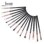 Jessup 15pcs Black/Rose gold Wood Handle Eyeshadow Eyebrow Shader Makeup Brush Set T157 for sale