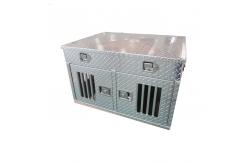 China Diamond Plate Aluminum Double Dog Box With Storage Compartment supplier