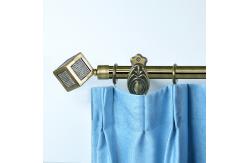 China Metal Electroplate Pipe Curtain Rods 22MM Diameter With Stereoscopic Finials supplier