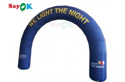 China 6x0.9x4.5m Blue Semicircle Inflatable Arch With Printed Pattern supplier