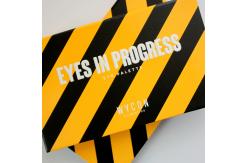 China Yellow Stripe 8 Pan Empty Eyeshadow Palette Embossed With Shiny UV supplier