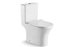 China Ceramic Dual Flush Two Piece Toilet Glossy White Modern Bathroom Sanitary Ware supplier