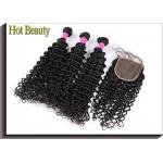 6A Unprocessed Virgin Human Hair Deep Wave Natural Black 1b# , Avoid Shedding
