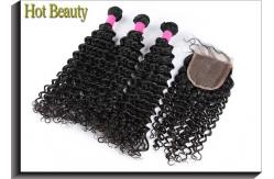 China 6A Unprocessed Virgin Human Hair Deep Wave Natural Black 1b# , Avoid Shedding supplier