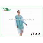 Knitted Collar Protective Disposable Lab Coats Small Splash Proof With Snaps Closure