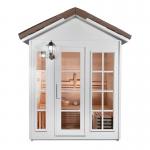 Garden Traditional Steam Sauna Room , Canadian Hemlock Barrel Outdoor Sauna for sale