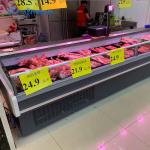 China 3750mm Length Meat Counter Fridge , Stainless Steel 180L Meat Display Cooler manufacturer